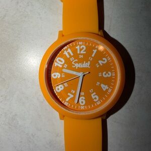 Speidel Color Pop Eco Friendly Watch 40mm Mimosa Case Easy Reader Silicone Band